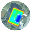 Exemple de thermographie aérienne sur un logement, légende ci-après